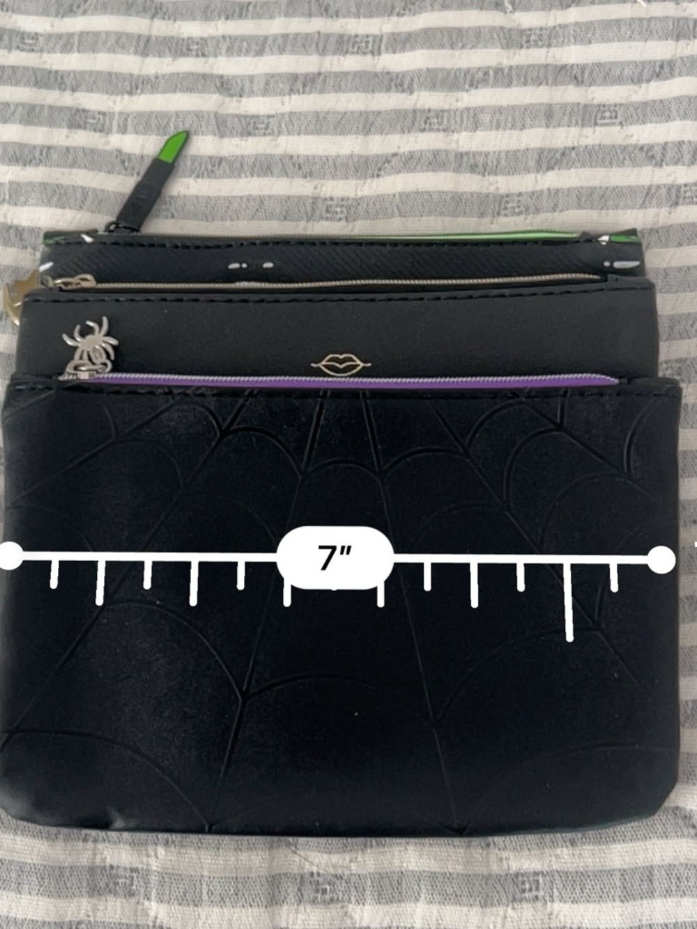 Ipsy Lot of 3 Black Magic Glam Bag Trio with Gothic and Spooky Charms & Prints - Picture 5 of 6
